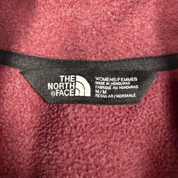 The North Face Jacket Womens Medium Red Fleece 1/4 Zip Pullover Pockets Soft - Picture 3 of 9
